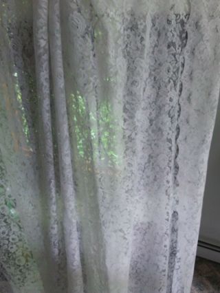 Vintage 2 Lace Curtain Panels White Color - 60 " W X 80 " L Scallop Sides
