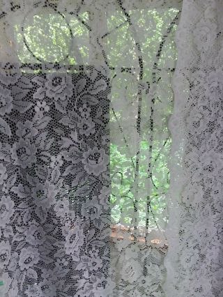 Vintage 2 Lace Curtain Panels White Color - 60 