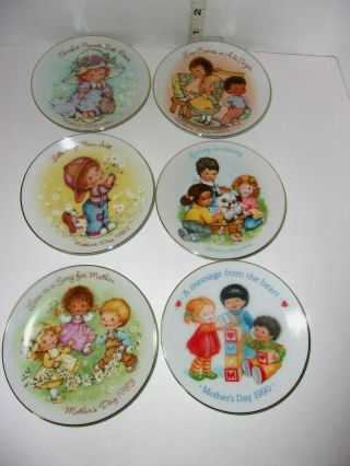 6 Mothers Day Avon Mini Porcelain Collectors Plate 1981 - 1984 & 1989,  1990