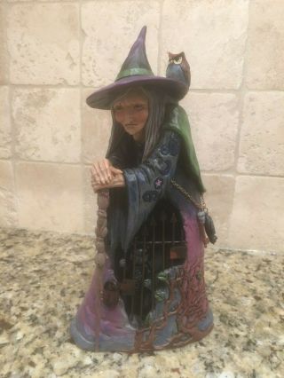2015 Jim Shore Halloween " Wickedness Awaits " Gate Scene Evil Witch Figurine