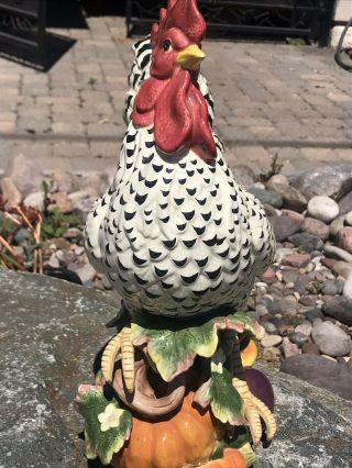 Fitz and Floyd Rooster Gardening Gourmet Figurine Ceramic Centerpiece Rooster 4