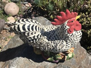 Fitz and Floyd Rooster Gardening Gourmet Figurine Ceramic Centerpiece Rooster 5