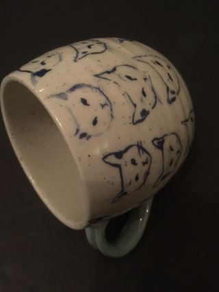 Leah Reena Goren Anthropologie Cat Stoneware White & Blue Coffee Tea Mug 4