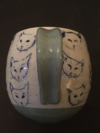Leah Reena Goren Anthropologie Cat Stoneware White & Blue Coffee Tea Mug 6