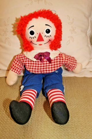 Vintage Raggedy Andy Knickerbocker Cloth Collectible Toy Doll 15 Inch