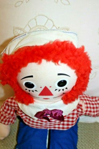 Vintage Raggedy Andy Knickerbocker Cloth Collectible Toy Doll 15 Inch 2