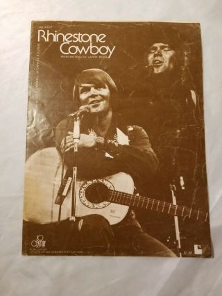 Rhinestone Cowboy Sheet Music Vintage Book Song 1974 Glen Campbell Country Pop