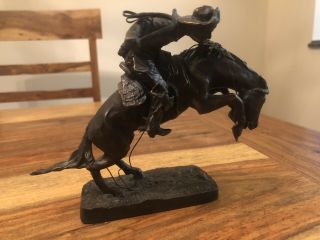 Fredric Remington Bronze - The Bronco Buster 1988 Franklin Museum Issued 2