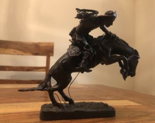 Fredric Remington Bronze - The Bronco Buster 1988 Franklin Museum Issued 3