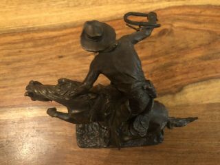 Fredric Remington Bronze - The Bronco Buster 1988 Franklin Museum Issued 5