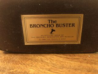 Fredric Remington Bronze - The Bronco Buster 1988 Franklin Museum Issued 6