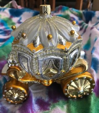 Komozja Mostowski Glass Ornament - Cinderella Coach Carriage