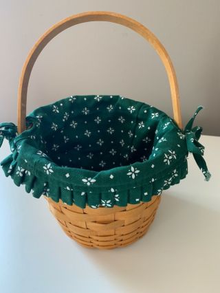 Longaberger Basket.  Small Fruit Basket With Classic Green Liner
