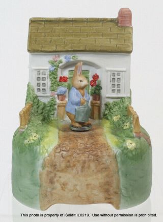 Vintage Schmid Peter Rabbit Beatrix Potter Musical House Figurine Animated