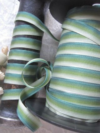 VINTAGE FRENCH GREEN OMBRE RIBBON TRIM 3 YARDS 3