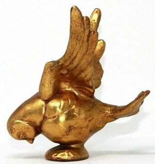 Vintage Gold Leaf Pottery Bird Head Down,  Freeman - Mcfarlin Style,  6 " Tall Vguc