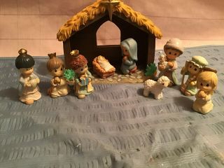 Vintage 2007 Precious Moments 10 Piece Nativity Set No Box In Styrofoam Euc