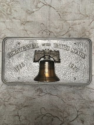 Bicentennial United States 1776 - 1976 Aluminum License Car Plaque W/ Liberty Bell