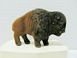 Bison Buffalo Figurine - Plastic - Vintage - One Of A Kind - 2 In Tall X 3 In Lng