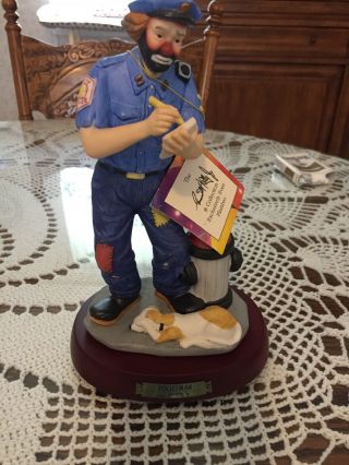 Emmett Kelly Jr Policeman Clown Figurine Flambro Professional Series No.  9607 2