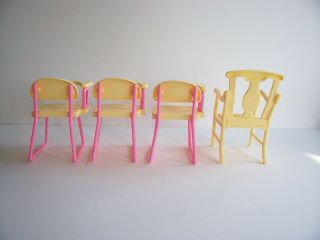 Vintage 1990 Barbie (3) Pink School Desk Chairs,  (1) Teacher ' s Chair Buy it Now 3