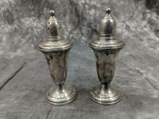 Vintage Empire Weighted Sterling Silver Salt & Pepper Shakers 5 " Tall