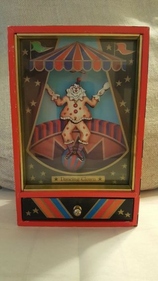 Vintage Otagiri Dancing Circus Clown The Entertainer Musical Box