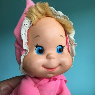 1970 Vintage Mattel Baby Beans Nutshells 11 - 12 " Doll - - Cute Pink