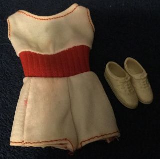Vintage 1974 Moving Barbie Playsuit And Tennis Shoes Only Fair