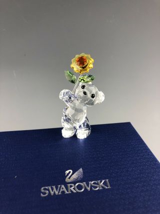 Swarovski Crystal Kris Bear Figurine,  Sunflower Flower,