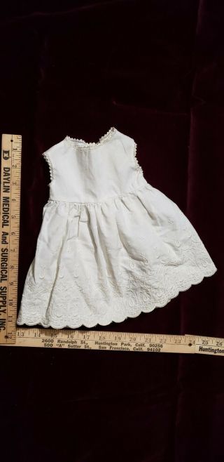 Vintage White Doll Dress Lace Trimmed Doll Lawn Antique Slip Undergarment