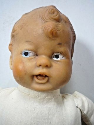 Unidentified Vintage 12 Inch Doll Soft Rubber Head,  Fabric Body 2