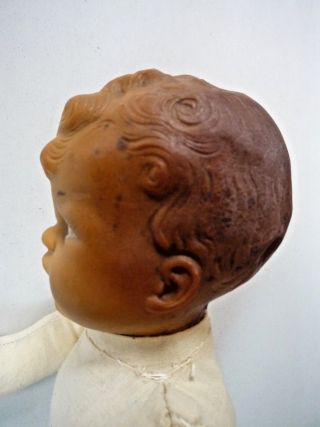 Unidentified Vintage 12 Inch Doll Soft Rubber Head,  Fabric Body 3