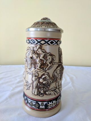 Vintage 1988 - Indians Of The American Frontier Beer Stein By Avon With Euc