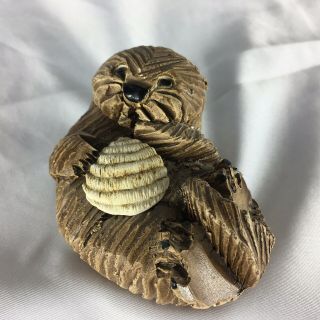 Vintage Artesania Rinconada Otter/Hand Carved Clay Figurine/Retired/Uruguay 2