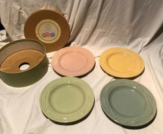 Hallmark - Easter Plates - Set Of (4) - Assorted Colors - Bunnies/rabbits - In Orig.  Box -