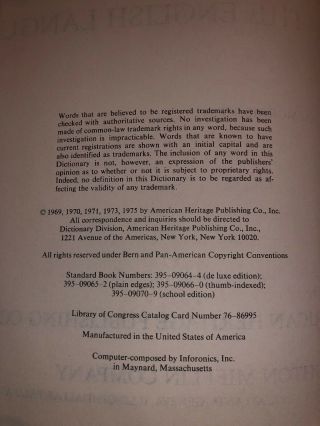 VINTAGE THE AMERICAN HERITAGE DICTIONARY OF THE ENGLISH LANGUAGE 1975 3