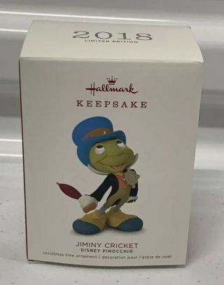 Hallmark Keepsake Limited Edition 2018 Jiminy Cricket Disney Ornament Christmas
