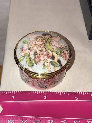 English Enamel Trinket Box 35 Royal Worcester Apple Blossom Fairies 5