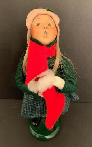 1994 Byers Choice The Carolers Girl With Red Stocking Signed 62/100 10 "