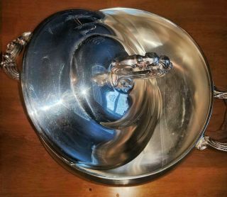 Vintage English Silver Mfg Corp Footed Serving Bowl With Small Lid
