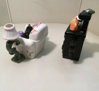 Vintage Chair Cat Stove Small Collectible Ceramics Figurines 3