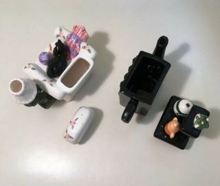 Vintage Chair Cat Stove Small Collectible Ceramics Figurines 5