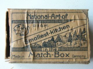 D R G M pre - 1945 Match Box German Folk Art Smallest Kitchen Diorama 2