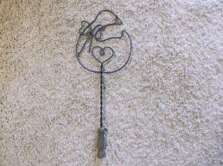 Rug Beater Goose W/bow Heart Wood Handle