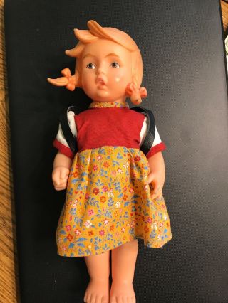 Vintage W Goebel M J Hummel 11 " Girl Doll With/backpack