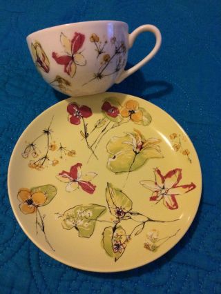 Sonia Rykiel Porcelaine Floral Teacup & Saucer