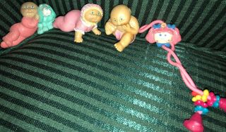 Cabbage Patch Kids Mini Dolls - 3.  5 " Tall - Vintage 80’s Toys,  Necklace