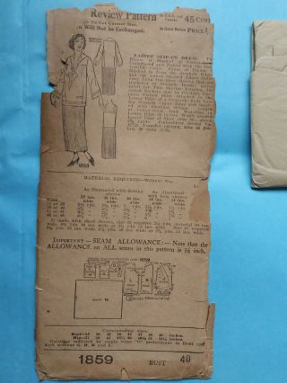 Antique Sewing Pattern - 1920 