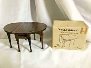Vintage Dollhouse Miniature Oval Drop Leaf Table By Price " Hello Dolly "